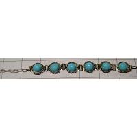 KBKQKS001 Turquoise Colour Stone Oxidised Metal Bracelet
