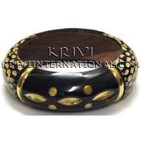KBKRKQ006 Gorgeous Black/Gold Wooden Bangle