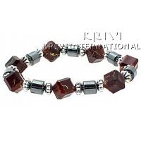 KBKRKQ074 Sugar Brown Beads Crystal Bracelet