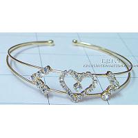 KBKRKR028 Heart Shape Faceted Stone Korea Jewelry Bracelet