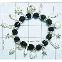 KBKTKN001 Lovely Glass Beads with Casting Charms Bracelet