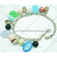 KBKTKNA13 Lovely Glass Beads and Charm Bracelet