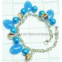 KBKTKNC13 Lovely Glass Beads and Charm Bracelet