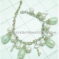 KBKTKNC14 Amazing Design Glass Beads & Charm Bracelet