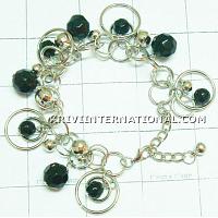 KBKTKNC15 Stylish Glass Beads & Charm Bracelet