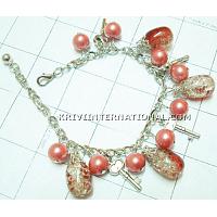 KBKTKNF14 Amazing Design Glass Beads & Charm Bracelet