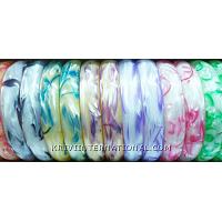 KBKTKR014 6 pairs of acrylic bangles in assorted colours