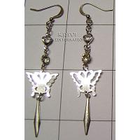 KEKQKS007 Butterfly Design Cut Stone Hanging Earring
