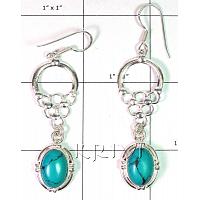 KELLKT008 Turquoise German Silver Earring