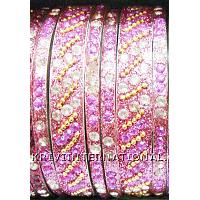 KKKTKQ023 2 sets of Lac Bangles with glass and coloured stone work.