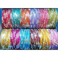 KKKTKQ025 12 sets of 1 dozen metallic bangles