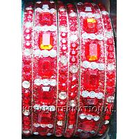 KKKTKQ030 2 sets of Lac Bangles with glass and coloured stone work.