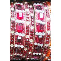 KKKTKQ032 2 sets of Lac Bangles with glass and coloured stone work.