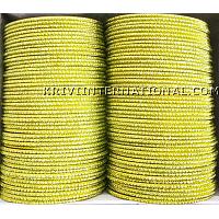 KKKTLK044 Metallic heena green colour bangles with glitter handiwork