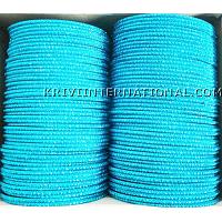 KKKTLK046 Metallic blue colour bangles with glitter handiwork