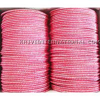 KKKTLK049 Metallic deep pink colour bangles with glitter handiwork