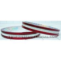 KKLKKL027 A pair of acrylic bangle/bracelet with silver glitter fabric work.