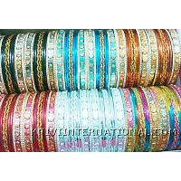 KKLKKN014 6 sets of metallic bangles in six different colours