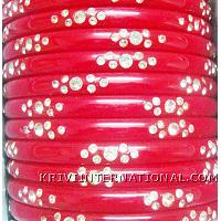 KKLKKN023 A pair of acrylic bangles with studded stones