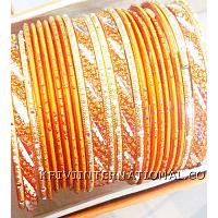 KKLKKN068 4 broad and 18 thin metallic bangles