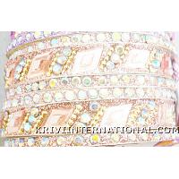 KKLKKQD19 2 broad and 4 thin lac bangles with stones handiwork
