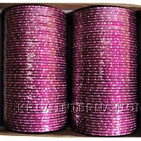 KKLLKTC01 8 Dozen Pink Metallic Bangles with Glitter Handiwork