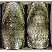 KKLLKTC02 8 Dozen Green Metal Bangles with Antic & Shimmer Work