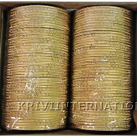 KKLLKTC03 8 Dozen Gold Metallic Bangles with Glitter Handiwork