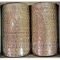 KKLLKTD02 8 Dozen Gold Metal Bangles with Antic & Shimmer Work