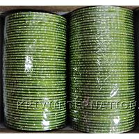 KKLLKTF01 8 Dozen Green Metallic Bangles with Glitter Handiwork