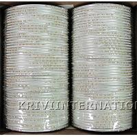 KKLLKTJ03 8 Dozen Silver Metallic Bangles with Glitter Handiwork
