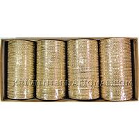 KKLLLKA01 16 Dozen Gold Metallic Bangles Choori with Shimmer Handiwork