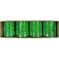 KKLLLKA02 12 Dozen Green Metallic Bangles Choori with Glitter Handiwork