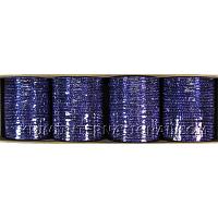 KKLLLKE02 12 Dozen Blue Metallic Bangles Choori with Glitter Handiwork
