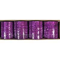 KKLLLKH02 12 Dozen Purple Metallic Bangles Choori with Glitter Handiwork