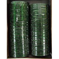 KKLLLKH04 12 Dozen Green Metallic Bangle Choori 