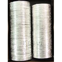 KKLLLKI04 12 Dozen Silver Metallic Bangle Choori 