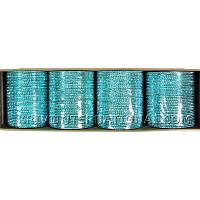 KKLLLKJ02 12 Dozen Blue Metallic Bangles Choori with Glitter Handiwork