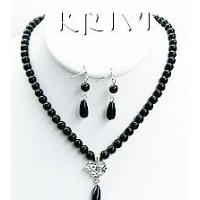 KNKRKS022 Fashion Glass Beads Jewelry Necklace