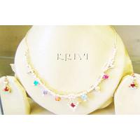 KNKRKT038 CZ Diamond & Colored Stone Necklace Set