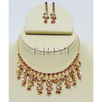 KNKRLL005 Imitation Jewelry Faceted Stone Necklace Set