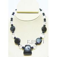 KNKSKM013 Black Color Glass Beads Necklace