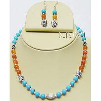KNKSKN017 Lovely Design In Semi Precious Stone Necklace Set