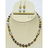 KNKSKN020 Trendy Semi Precious Stone Necklace Set
