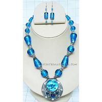 KNKTKOB22 Chunky Jewelry Glass Beads Necklace