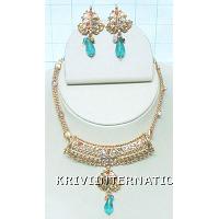KNKTKQ012 Bollywood Style Necklace Earring Set