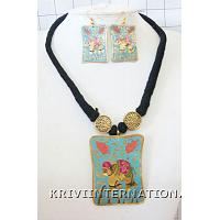 KNLLKM021 Contemporary Look Necklace Earring Set