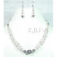 KNLLKT003 Elegant German Silver Necklace Earring Set