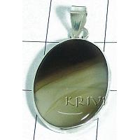 KPLLKS017 Indian Handcrafted White Metal Onyx Pendant