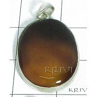 KPLLKS050 Stunning White Metal Onyx Pendant